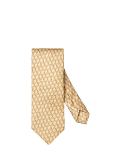 Eton Silk Twill Leaf Motif Tie, Yellow, Yellow