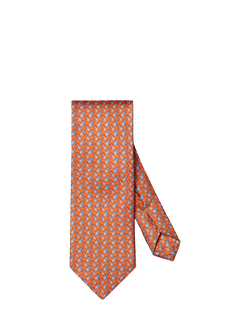 Eton Silk Twill Pineapple Motif Tie, Orange, Orange