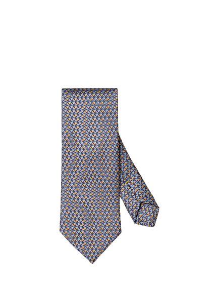 Eton Silk Twill Geometric Print Tie, Yellow, Yellow