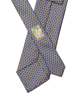 Eton Silk Twill Geometric Print Tie, Yellow - view 2, Yellow