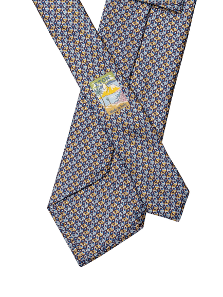 Eton Silk Twill Geometric Print Tie, Yellow - view 2, Yellow