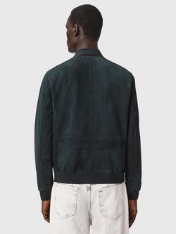 AllSaints Morten Suede Bomber Jacket, Navy Blue - view 2, Navy Blue