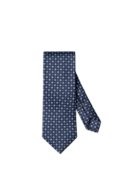 Eton Silk Twill Floral Motif Tie, Navy, Navy