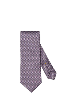 Eton Silk Twill Geometric Print Tie, Purple, Purple