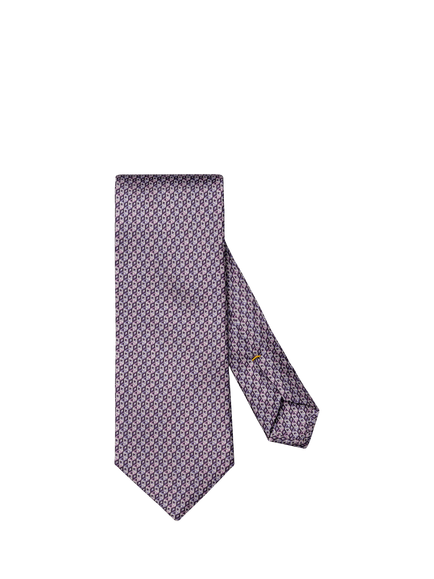 Eton Silk Twill Geometric Print Tie, Purple, Purple