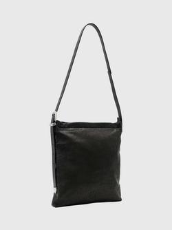 AllSaints Haven Flat Leather Cross Body Bag, Black, Black