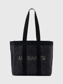 AllSaints Layo Canvas Tote Bag, Washed Black, Washed Black