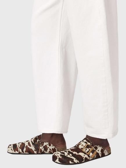 AllSaints Staffa Cow Print Buckle Mules, Brown/Multi - view 2, Brown/Multi