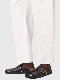 AllSaints Staffa Adjustable Leather Mule Sandals, Black - view 2, Black