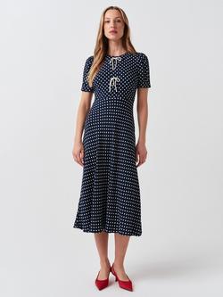 Ghost Louisa Short Sleeve Midi Dress, Navy, Navy
