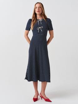 Ghost Louisa Short Sleeve Midi Dress, Navy - view 2, Navy