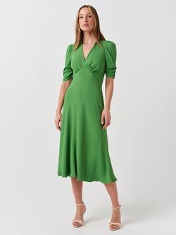 Ghost Mia V-Neck Short Sleeve Midi Dress - view 2, Green