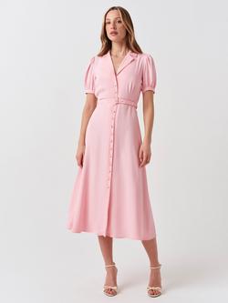 Ghost Phoebe Belted Puff Sleeve Shirt Dress - view 2, Pink