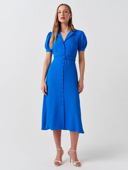 Ghost Phoebe Belted Puff Sleeve Shirt Dress - view 2, Blue
