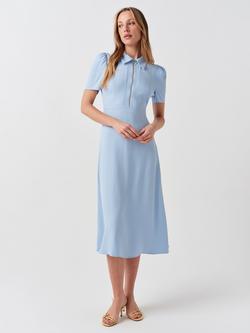 Ghost Haisley Zip Neck Midi Dress - view 2, Light Blue