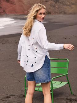 Ro&Zo Cutwork Embroidered Back Shirt, White - view 2, White