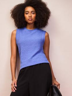Ro&Zo Textured Knit Vest, Blue, Blue