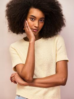 Ro&Zo Textured Knit Top, Yellow - view 2, Yellow