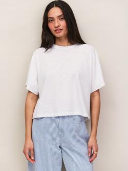 Ro&Zo Slub Jersey Cropped T-Shirt, White, White