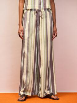 Ro&Zo Stripe Wide Leg Trousers, Green/Multi - view 2, Green/Multi