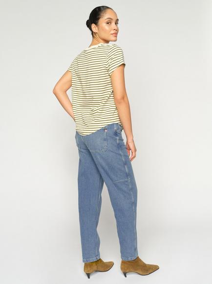 MOS MOSH Aymen High Rise Tapered Jeans, Light Blue - view 2, Light Blue
