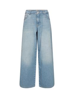 MOS MOSH Norlan High Rise Wide Leg Jeans, Light Blue, Light Blue