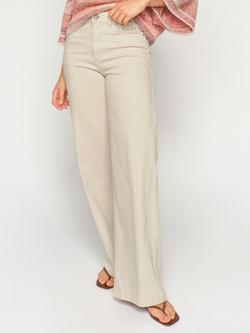 MOS MOSH Colette Fringe Trim Wide Leg Jeans, Clay, Clay