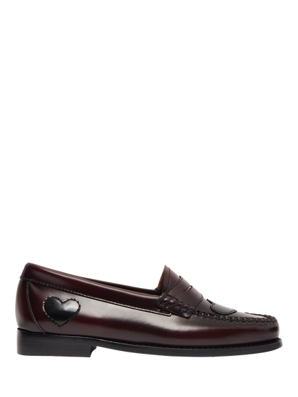 G.H.BASS Penny Love Polished Leather Loafers, Burgundy, Burgundy