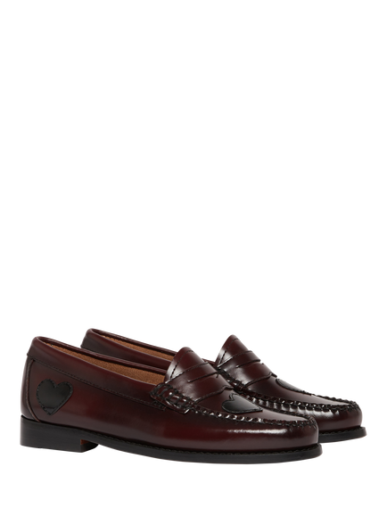 G.H.BASS Penny Love Polished Leather Loafers, Burgundy - view 2, Burgundy