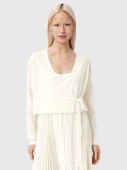 AllSaints Lucille Pleated Wool Dress, Chalk White, Chalk White