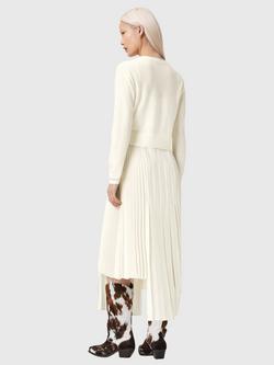 AllSaints Lucille Pleated Wool Dress, Chalk White - view 2, Chalk White