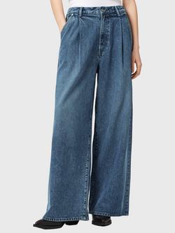 AllSaints Haze Pleat Detail Jeans, Mid Indigo, Mid Indigo