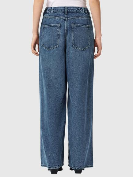 AllSaints Haze Pleat Detail Jeans, Mid Indigo - view 2, Mid Indigo