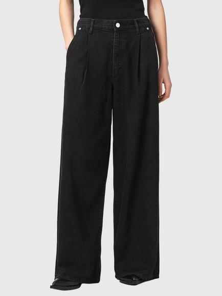 AllSaints Haze Exaggerated Wide Leg Jeans, Washed Black, Washed Black