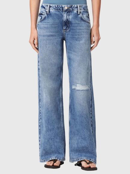 AllSaints Tia Low Rise Jeans, Destroy Indigo, Destroy Indigo