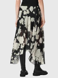 AllSaints Loria Floral Midi Skirt, Fleurz Black - view 2, Fleurz Black