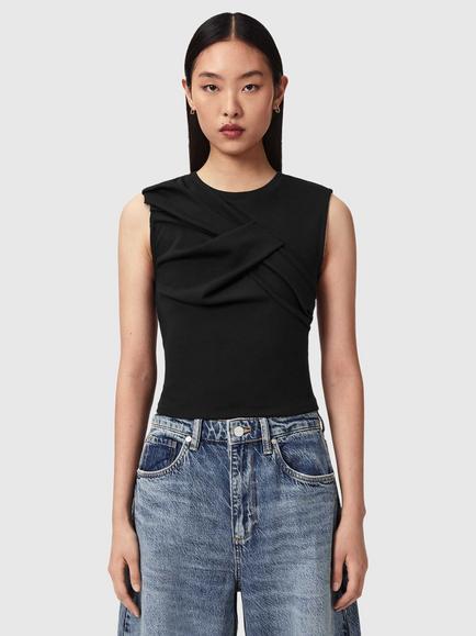 AllSaints Nella Sleeveless Blouse, Black