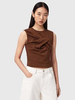 AllSaints Nella Sleeveless Blouse, Hot Choc Brown