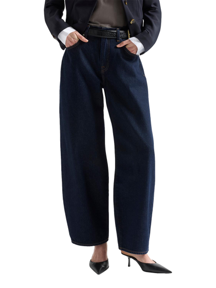 7 For All Mankind Bonnie Mid Rise Barrel Leg Ankle Jeans, Iron Blue