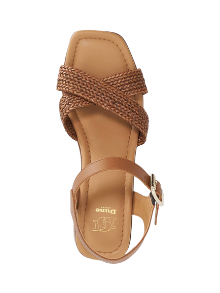 Dune London Janko Block Heel Sandals, Tan - view 2, Tan
