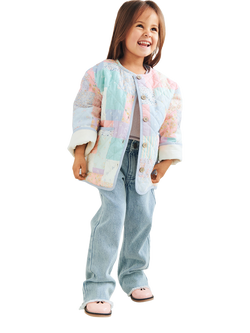 WHEAT Kids' Inaja Quilted Patchwork Jacket, Multi, Multi