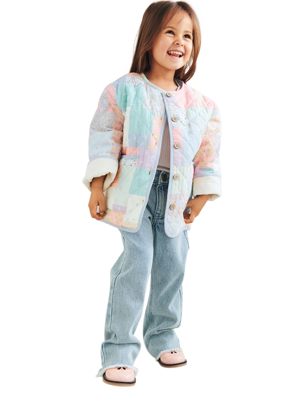 WHEAT Kids' Inaja Quilted Patchwork Jacket, Multi, Multi