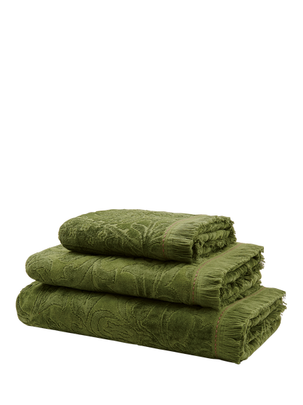 Morris & Co. Cornflower Cotton Blend Towels - view 2, Green