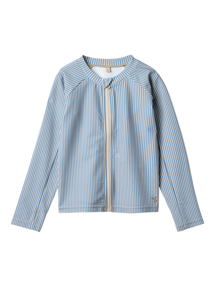 WHEAT Kids' Ada Long Sleeve UPF40 Swim T-Shirt, Blue/Multi, Blue/Multi