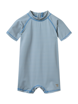 WHEAT Baby Cas Short Sleeve UPF40 Swimsuit, Blue/Multi, Blue/Multi