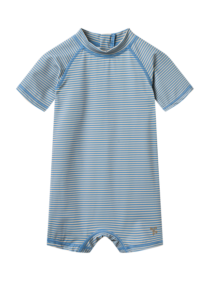 WHEAT Baby Cas Short Sleeve UPF40 Swimsuit, Blue/Multi, Blue/Multi