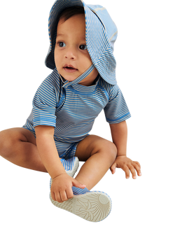 WHEAT Baby Striped UPF40 Sun Hat, Blue/Multi, Blue/Multi