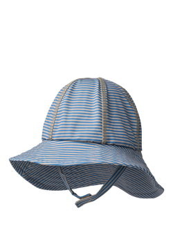 WHEAT Baby Striped UPF40 Sun Hat, Blue/Multi - view 2, Blue/Multi