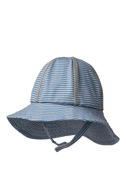 WHEAT Baby Striped UPF40 Sun Hat, Blue/Multi - view 2, Blue/Multi