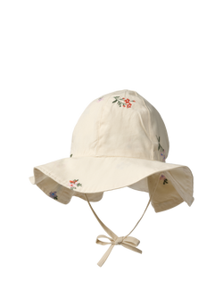 WHEAT Baby Daisy Embroidered Floral Sun Hat, Ivory, Ivory